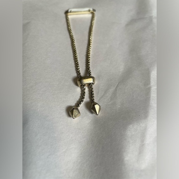 Kendra Scott Phillipa Chain Bracelet White ONYX Bar Gold Tone Slide Adjustable - Picture 7 of 11